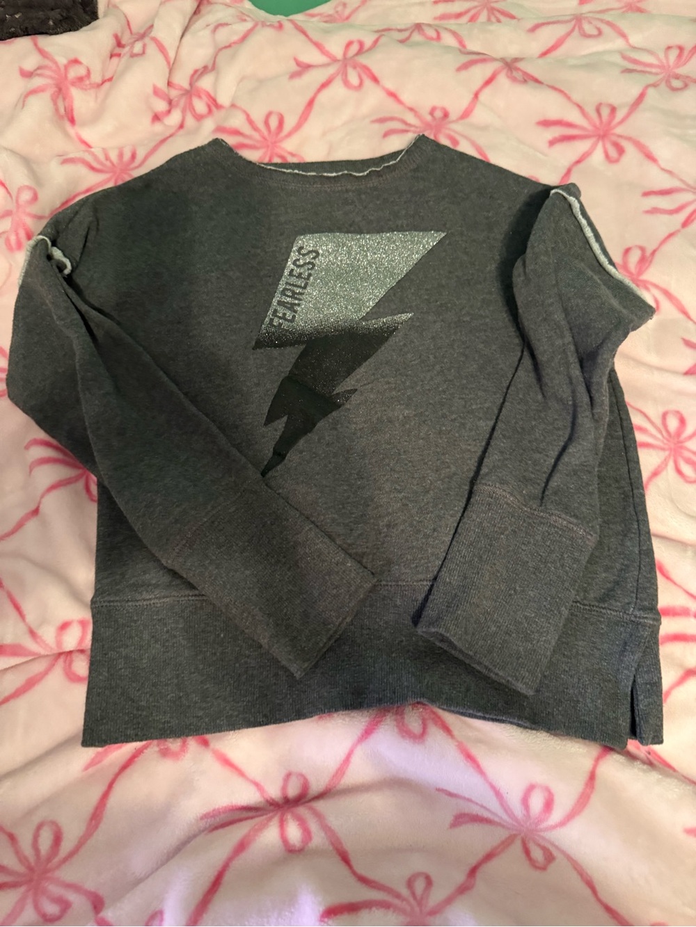 MTA Sport Gray Glitter Lightning Sweatshirt